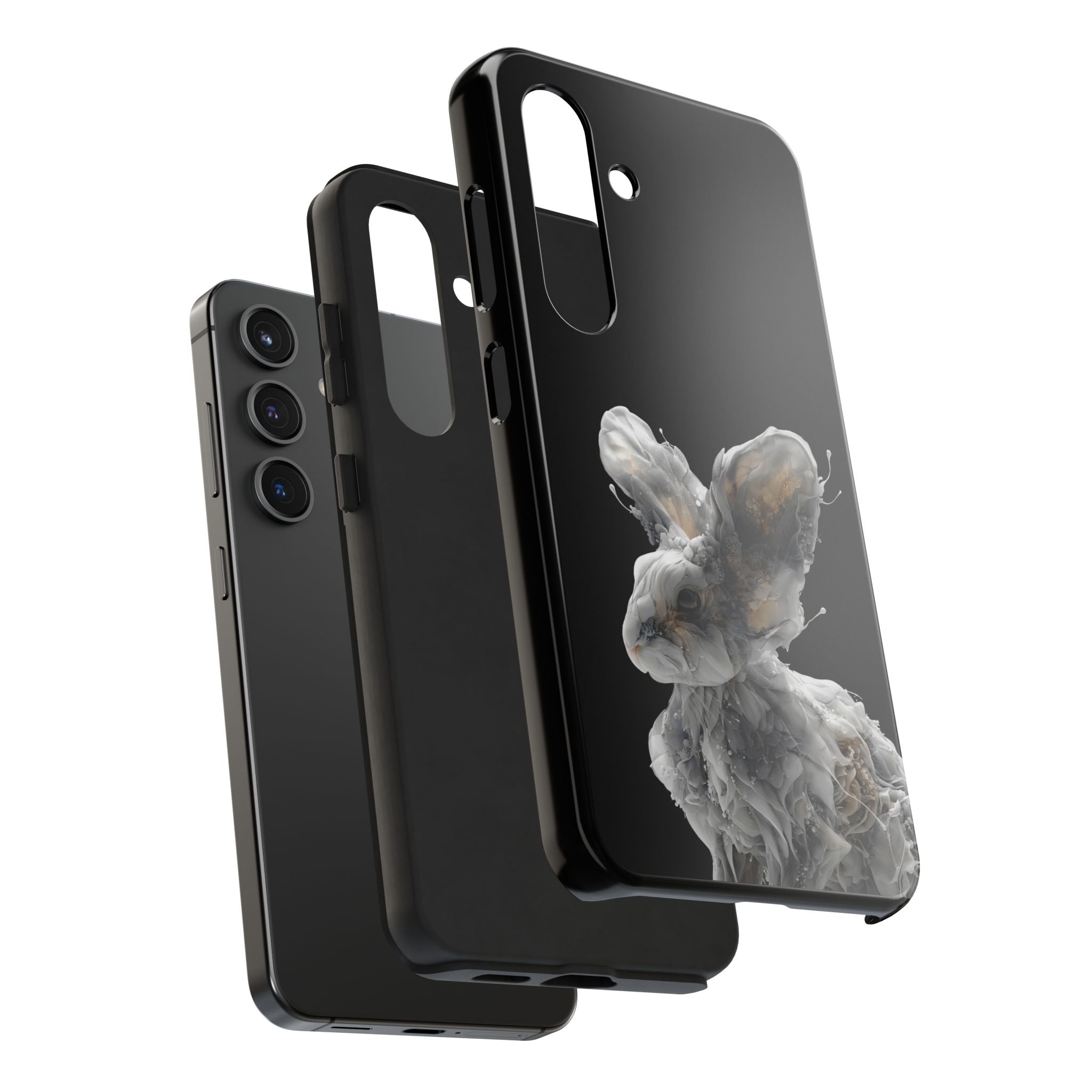 Ethereal Echo: Sculpted Fractal Hare | Tough Phone Case