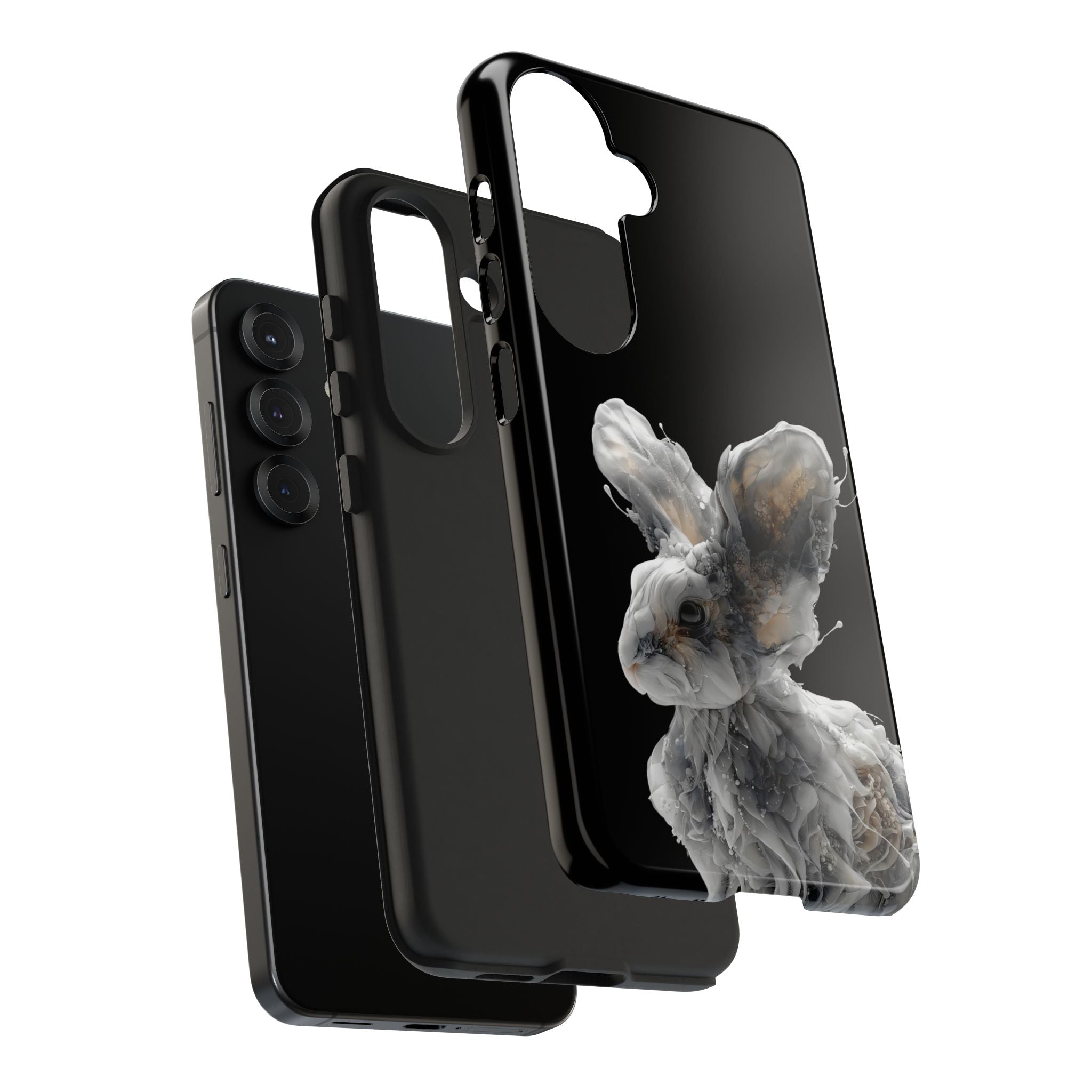 Ethereal Echo: Sculpted Fractal Hare | Tough Phone Case