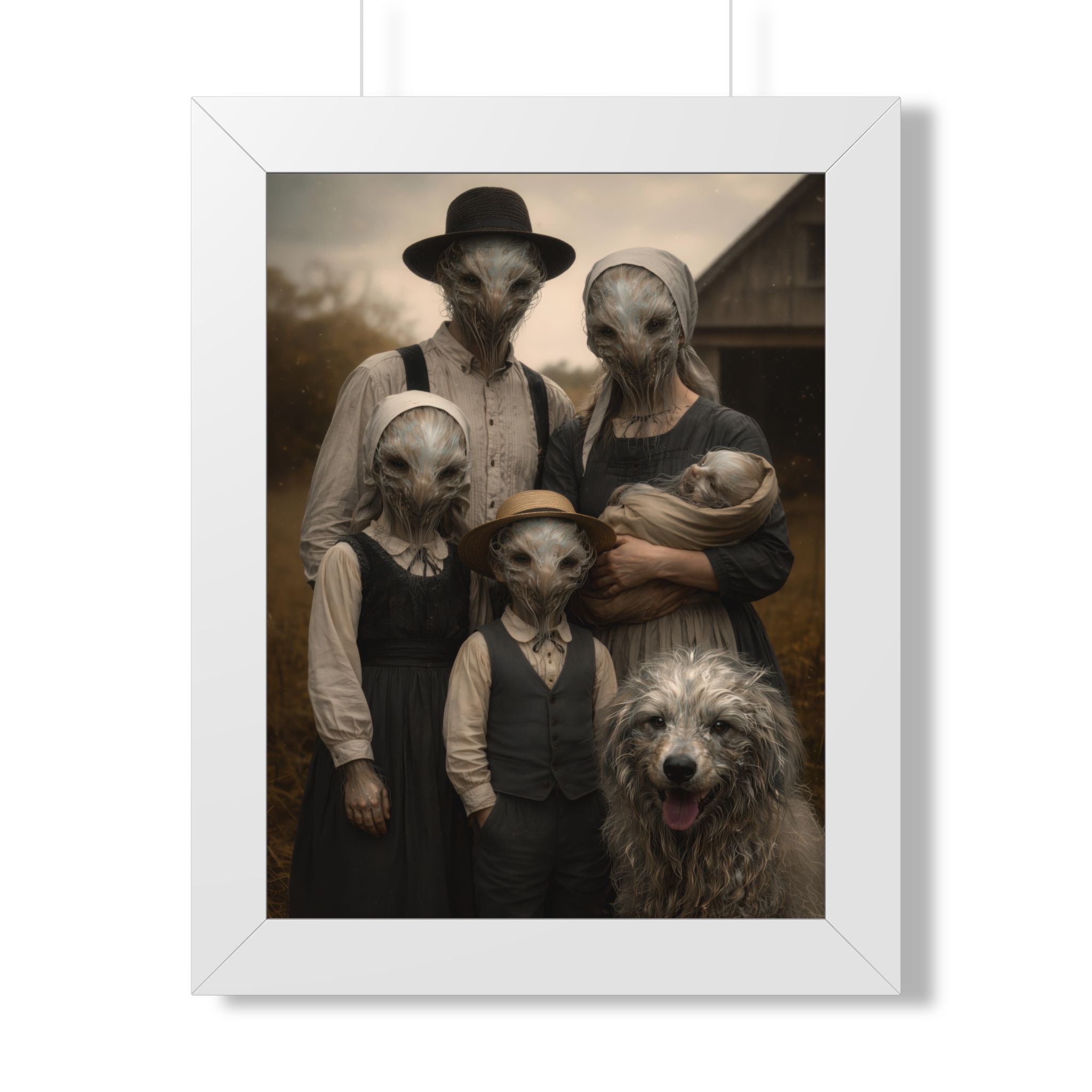 An American Family Portrait - Framed Vertical Poster