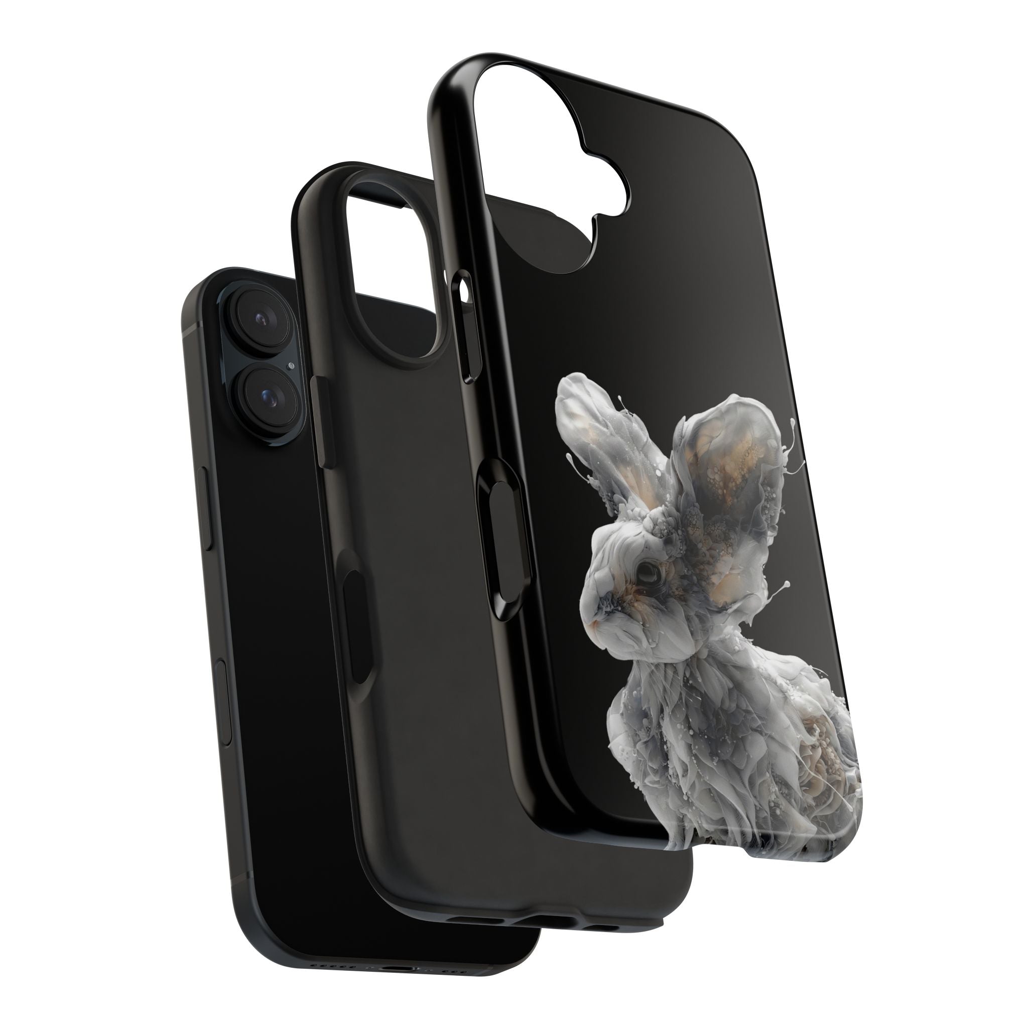 Ethereal Echo: Sculpted Fractal Hare | Tough Phone Case