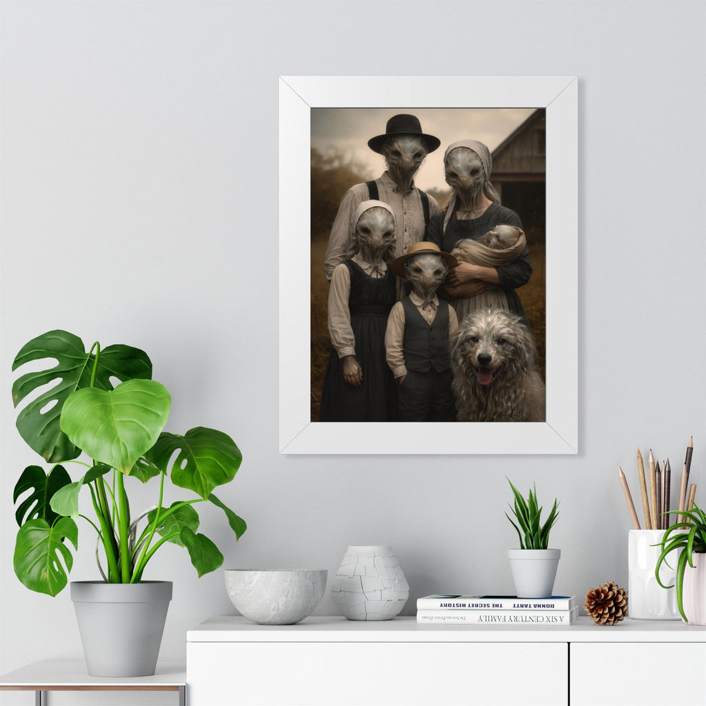 An American Family Portrait - Framed Vertical Poster
