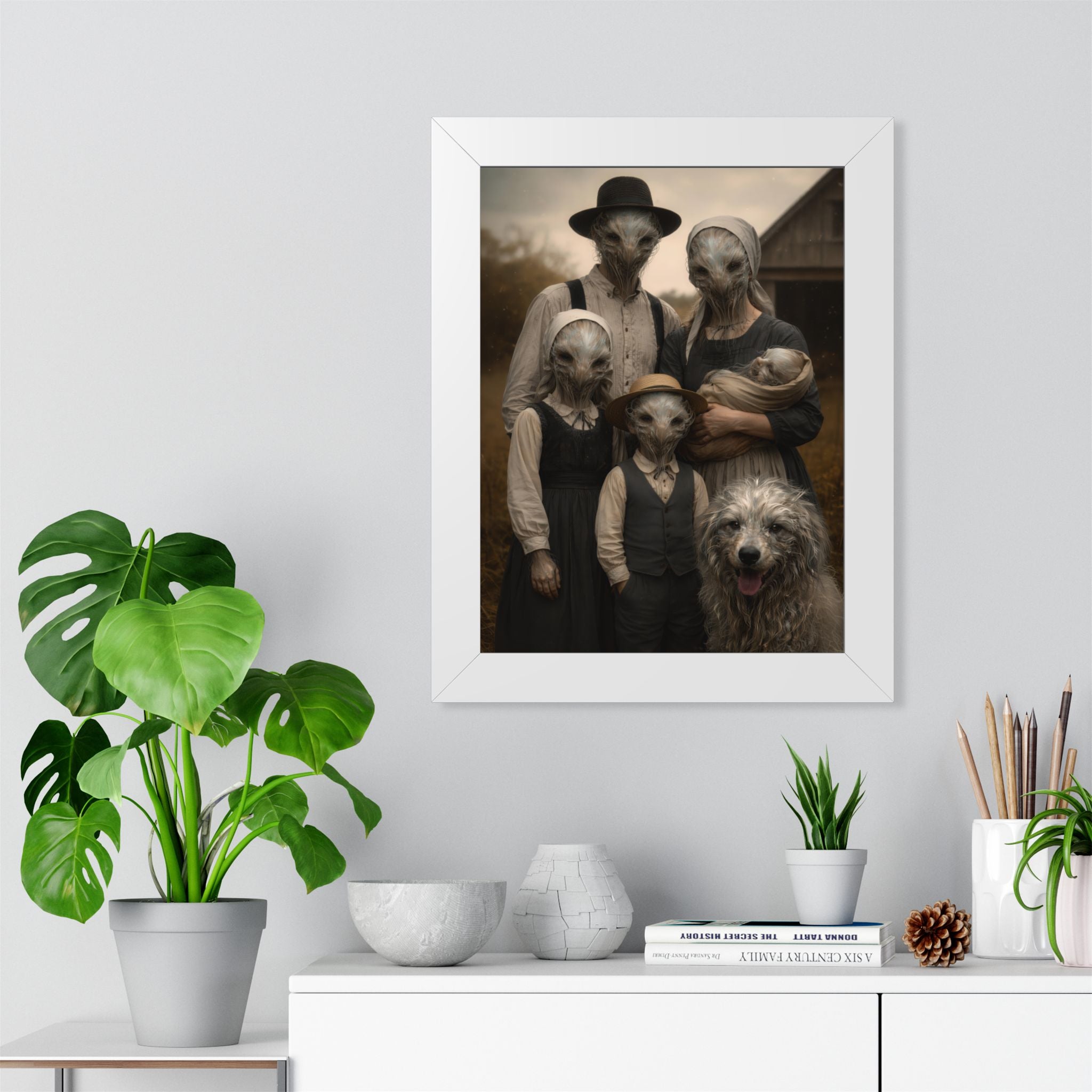 An American Family Portrait - Framed Vertical Poster
