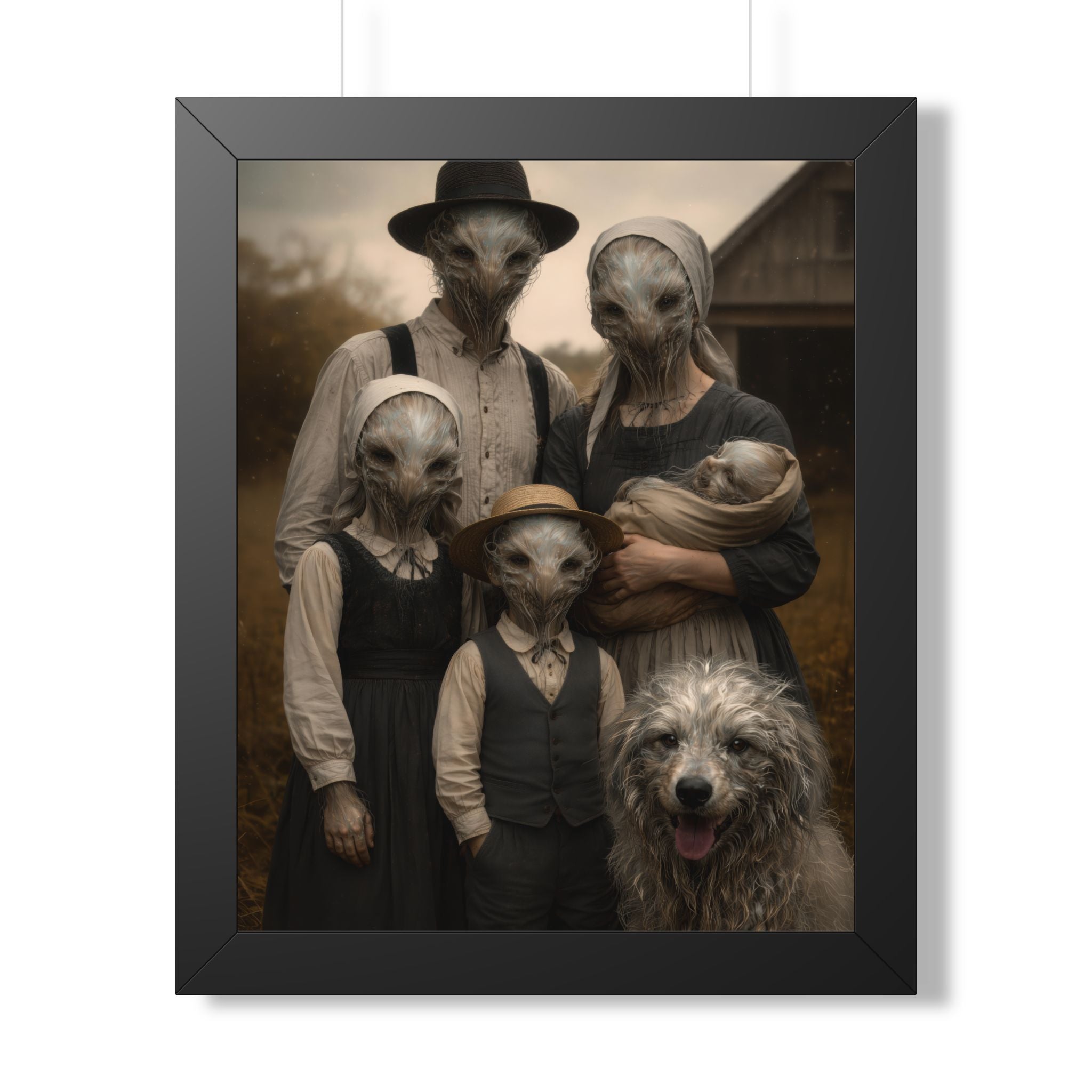 An American Family Portrait - Framed Vertical Poster
