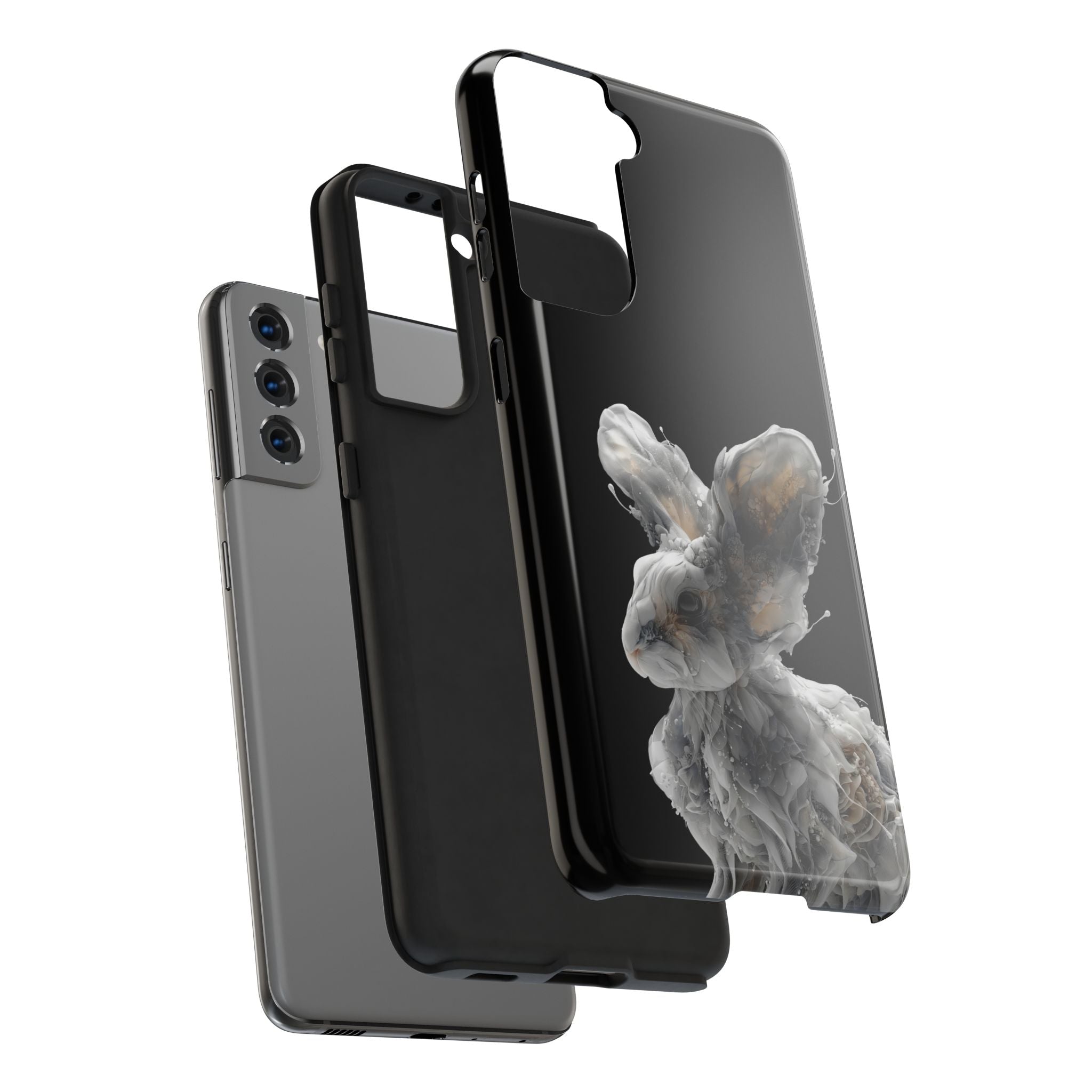 Ethereal Echo: Sculpted Fractal Hare | Tough Phone Case
