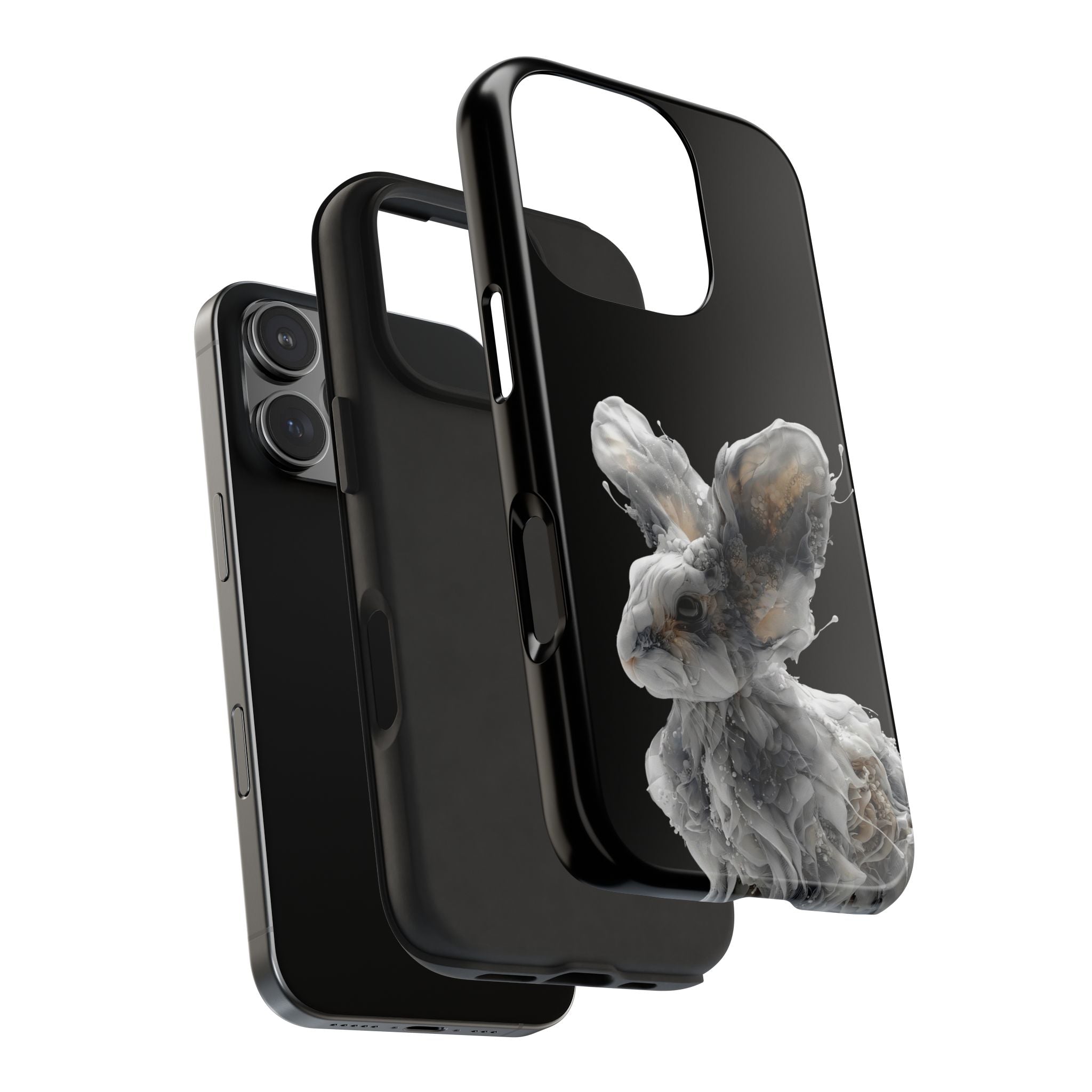 Ethereal Echo: Sculpted Fractal Hare | Tough Phone Case