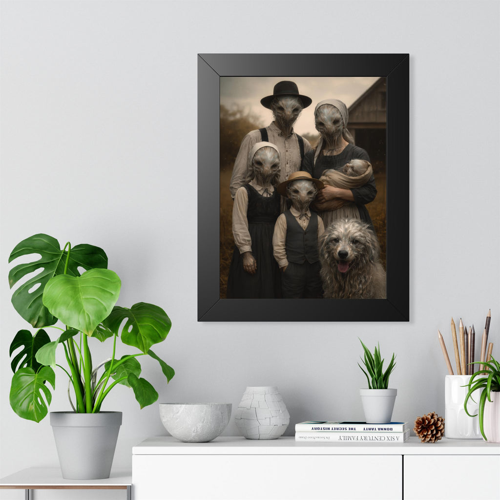 An American Family Portrait - Framed Vertical Poster