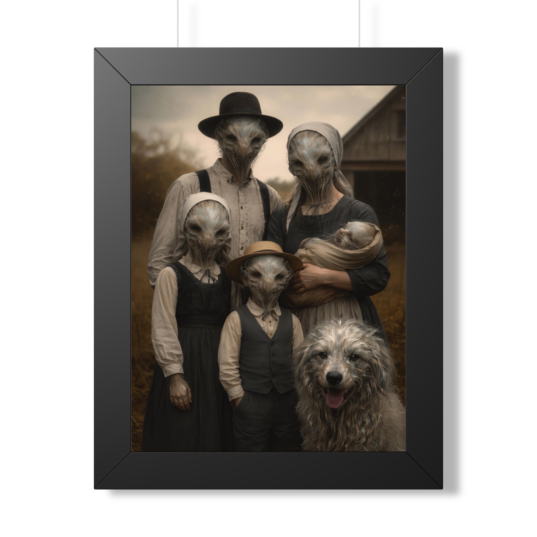 An American Family Portrait - Framed Vertical Poster