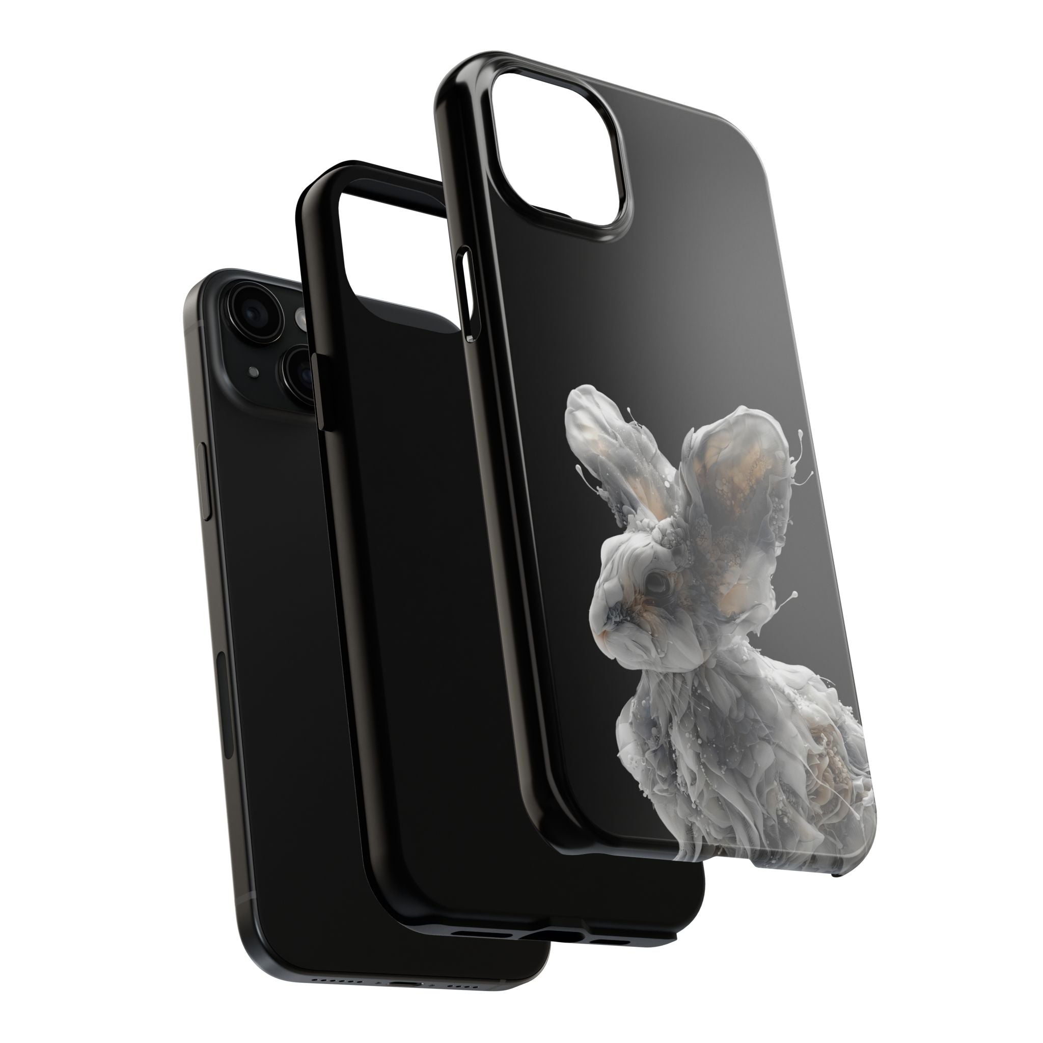 Ethereal Echo: Sculpted Fractal Hare | Tough Phone Case